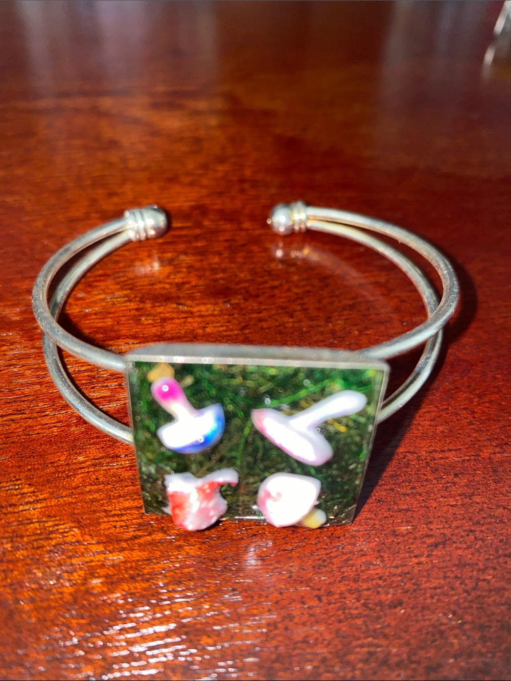 Mushroom Adjustable Cuff Bracelet